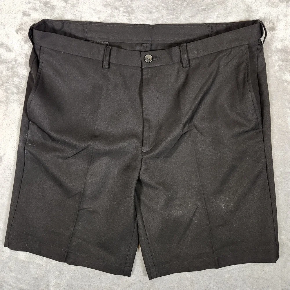 Haggar Chino Shorts Men's‎ 40X10 Black Golf Performance Dadcore Comfort Equipped